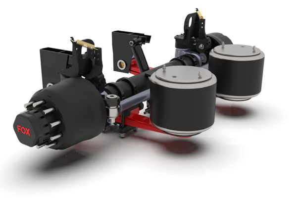 محور فرمانپذیر کاسه ای فنری FOX با ظرفیت 10 تن (جان محور گرد) (چرخ 17.5)