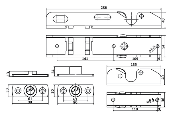 FOX Rear Door Locking Set